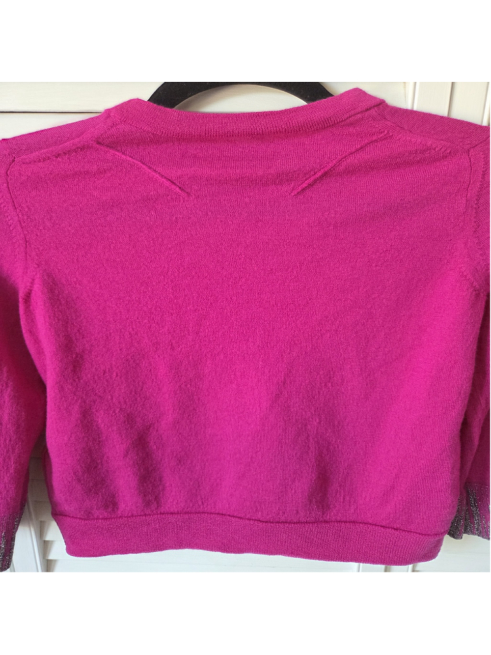 Women's ZADIG & VOLTAIRE Fuchsia & Silver Crew Neck Sweater S - Picture 12 of 13